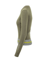 J.W. ANDERSON - V Neck Jumper with Contrast Trim - Green - LIDIASHOPPING® - Official Website