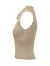 J.W. ANDERSON - Ribbed Zip Tank Top - Gold - LIDIASHOPPING® - Official Website