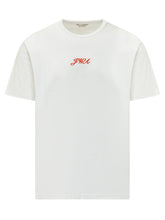 J.W. ANDERSON - T-shirt con Ricamo Script - Bianco - LIDIASHOPPING® - Official Website