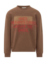 J.W. ANDERSON - Sweatshirt with Frayed Front Embroidery - Brown - LIDIASHOPPING® - Official Website