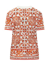 DOLCE & GABBANA - T-shirt con Stampa Maiolica - Rosso | Lidia Shopping ® | Official Website