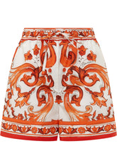 DOLCE & GABBANA - Shorts con Stampa Ornamentale - Rosso - LIDIASHOPPING® - Official Website