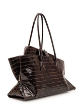THE ATTICO - La Passeggiata Medium Bag with Crocodile Pattern - Brown | Lidia Shopping ® | Official Website