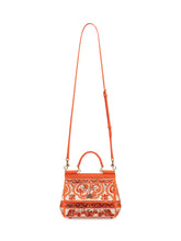 DOLCE & GABBANA - Borsa a Mano Sicily Piccola con Ricamo Ornamentale - Arancione | Lidia Shopping ® | Official Website
