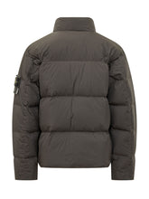 STONE ISLAND - Piumino Corto con Collo Alto - Grigio - LIDIASHOPPING® - Official Website