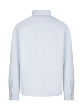 AMI ALEXANDRE MATTIUSSI - Button Down Shirt with Logo - Blue - LIDIASHOPPING® - Official Website