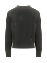 AMI ALEXANDRE MATTIUSSI - Crewneck Sweater with Embroidered Logo - Black - LIDIASHOPPING® - Official Website