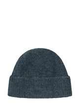 AMI ALEXANDRE MATTIUSSI - Beanie with Turn Up and Logo - Green - LIDIASHOPPING® - Official Website