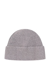 AMI ALEXANDRE MATTIUSSI - Beanie with Turn Up and Logo - Grey - LIDIASHOPPING® - Official Website