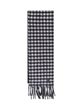 AMI ALEXANDRE MATTIUSSI - Checked Scarf with Fringing - Black - LIDIASHOPPING® - Official Website