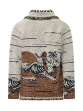 ALANUI - Cardigan Riding The Waves con Collo a Scialle - Marrone - LIDIASHOPPING® - Official Website