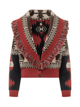 ALANUI - Cropped Cardigan with Fringed Shawl Collar - Blue - LIDIASHOPPING® - Official Website