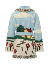 ALANUI - Cardigan con Motivo Paesaggio e Frange - Blu - LIDIASHOPPING® - Official Website