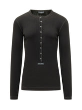 DOLCE & GABBANA - Long Sleeve Henley with Extended Placket - Black - LIDIASHOPPING® - Official Website