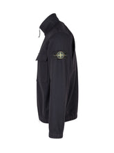 STONE ISLAND - Giacca con Collo Alto EeTasca Applicata - Blu - LIDIASHOPPING® - Official Website