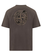 STONE ISLAND - Crewneck T-shirt with Logo - Brown - LIDIASHOPPING® - Official Website