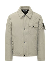 STONE ISLAND - Giacca con Collo a Camicia e Tasche - Grigio - LIDIASHOPPING® - Official Website