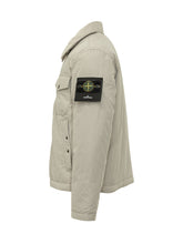 STONE ISLAND - Giacca con Collo a Camicia e Tasche - Grigio - LIDIASHOPPING® - Official Website
