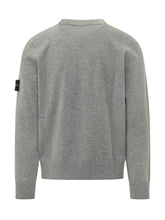 STONE ISLAND - Felpa Girocollo con Patch Logo Applicata - Grigio - LIDIASHOPPING® - Official Website