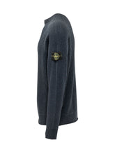 STONE ISLAND - Ribbed Crewneck Sweater - Blue - LIDIASHOPPING® - Official Website