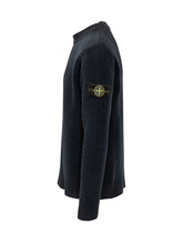 STONE ISLAND - Textured Crewneck Sweater - Blue - LIDIASHOPPING® - Official Website