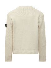 STONE ISLAND - Textured Crew Neck Sweater - White - LIDIASHOPPING® - Official Website