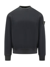 STONE ISLAND - Felpa Girocollo con Patch sulla Manica - Blu - LIDIASHOPPING® - Official Website