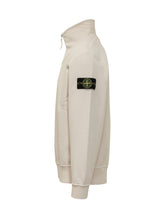 STONE ISLAND - Maglia con Collo Alto e Mezza Zip - Bianco - LIDIASHOPPING® - Official Website