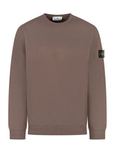 STONE ISLAND - Crewneck Sweatshirt with Sleeve Logo - Brown - LIDIASHOPPING® - Official Website
