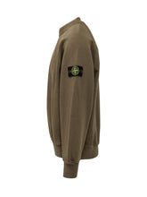 STONE ISLAND - Felpa Girocollo con Patch Logo - Marrone - LIDIASHOPPING® - Official Website