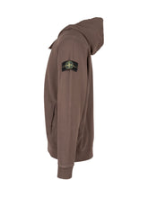 STONE ISLAND - Felpa con Cappuccio e Zip Frontale - Marrone - LIDIASHOPPING® - Official Website