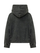 GANNI - Felpa Corta con Cappuccio E Stampa Floreale - Nero - LIDIASHOPPING® - Official Website