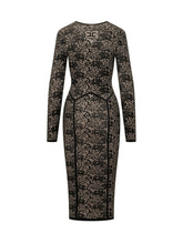 ELISABETTA FRANCHI - Abito Lungo in Pizzo con Apertura Frontale - Nero - LIDIASHOPPING® - Official Website