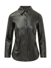 ELISABETTA FRANCHI - Camicia Lucida con Colletto - Nero - LIDIASHOPPING® - Official Website
