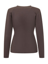 ELISABETTA FRANCHI - Cardigan with Front Zip and Pockets - Brown - LIDIASHOPPING® - Official Website