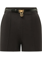 ELISABETTA FRANCHI - Shorts with Belt and Padlock Charm - Black - LIDIASHOPPING® - Official Website
