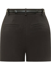 ELISABETTA FRANCHI - Shorts with Belt and Padlock Charm - Black - LIDIASHOPPING® - Official Website