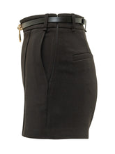 ELISABETTA FRANCHI - Shorts with Belt and Padlock Charm - Black - LIDIASHOPPING® - Official Website