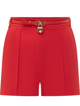 ELISABETTA FRANCHI - Shorts con Cintura e Dettaglio Lucchetto - Rosso - LIDIASHOPPING® - Official Website