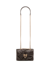 PINKO - Borsa Love Puff con Tracolla a Catena - Marrone - LIDIASHOPPING® - Official Website