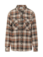 PAROSH - Camicia a Quadri con Borchie - Marrone - LIDIASHOPPING® - Official Website
