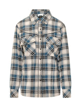 PAROSH - Camicia a Quadri con Borchie - Blu - LIDIASHOPPING® - Official Website
