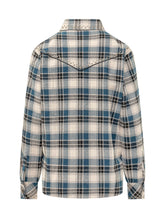 PAROSH - Camicia a Quadri con Borchie - Blu - LIDIASHOPPING® - Official Website