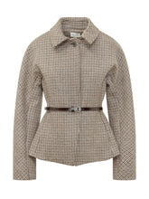 PAROSH - Giacca a Quadri con Cintura - Beige - LIDIASHOPPING® - Official Website