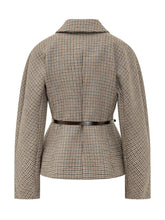 PAROSH - Giacca a Quadri con Cintura - Beige - LIDIASHOPPING® - Official Website