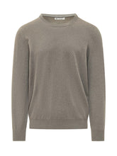 BRUNELLO CUCINELLI - Crewneck Sweater with Ribbed Trims - Green - LIDIASHOPPING® - Official Website