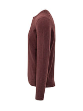 BRUNELLO CUCINELLI - Maglia Girocollo con Bordi a Coste - Rosso - LIDIASHOPPING® - Official Website
