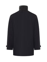 BRUNELLO CUCINELLI - Cappotto Doppiopetto con Collo Alto - Blu - LIDIASHOPPING® - Official Website