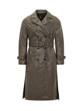 PINKO - Trench Tamerice Lungo con Cintura - Marrone - LIDIASHOPPING® - Official Website