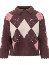 PINKO - Polo Cork con Motivo Argyle - Viola - LIDIASHOPPING® - Official Website